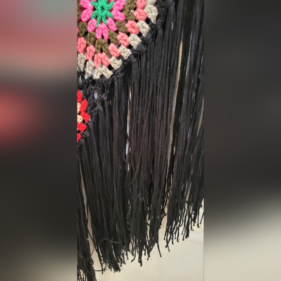 Coastal Cruise Crochet Maxi Dress/Coverup Black/Multi Size Small/Medium - Picture 9 of 9